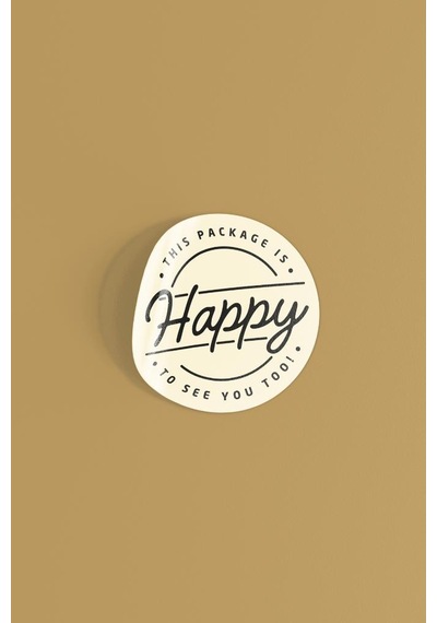 Rufus Concept This Package İs Happy To See You Too Dairesel Etiket 100 Adet Beyaz