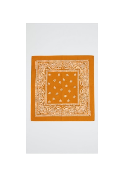 Mollycrush Unisex Turuncu Şal Desenli Bandana Günlük Saç Aksesuarı, Boyunluk Ve Outdoor Fular Turuncu