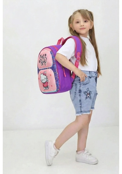 Hello Kitty Kız Çocuk Anaokulu Okul Çantası Pembe Mor Kreş Ve Okul Öncesi Sırt Çantası Yeni Sezon
