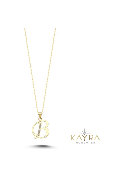 B Harfi Altın Kolye Bm03