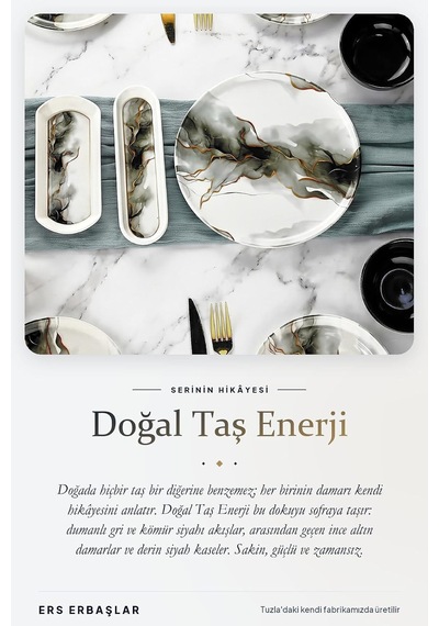 Tr Doğal Taş Enerji 18 Parça 8 Kişilik Lüx Kahvaltı Takımı Kahvaltı Seti Diğer