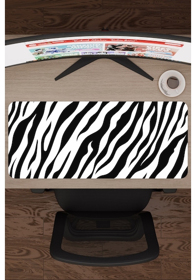 Zebra Kaymaz Dikişli Kauçuk Oyuncu Mousepad V5 - 70x30 Xl Gaming Mouse Pad Fare Altlığı