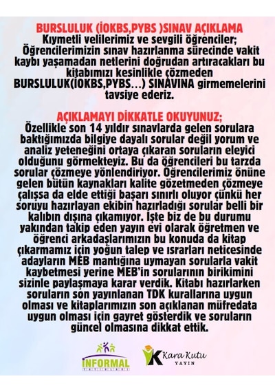 2027 5.Sınıf İOKBS-BURSLULUK Çıkmış Soru Tıpkı Basım 8li Deneme Paketi PDF/Video Çözümlü Türkiye G.