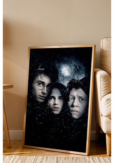 Harry Potter Hermione Ron Çerçeveli Tablo - Lüks Sinematik Üçlü Karakter Posteri Modern Duvar Dekoru Kayın Harry Potter Hermione Ron Çerçeveli Tablo - Lüks Sinematik Üçlü Karakter Posteri Modern Duvar Dekoru Kayın