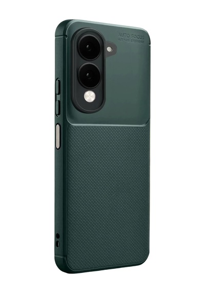 Vivo Y29s Uyumlu Auto Focus Karbon Kapak - Koyu Yeşil