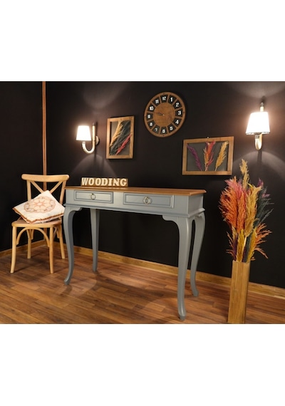 Wooding 100 Cm Çekmeceli Masif Gri Naturel Dresuar (548587869) Gri