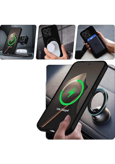 Xiaomi 15t Kılıf M-safe Şarj Özellikli Standlı Samara Kılıf Siyah