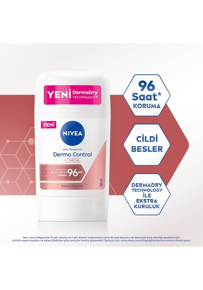 Nıvea Kadın Stick Deodorant Control Clinical 50 Ml, C Vitamini İle Koltuk Altı Kararma Karşıtı, 96 Saat Anti-perspirant Koruma Sku: Smg8690010403902