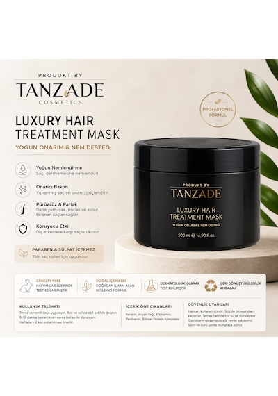 Produkt By Tanzade Keratin & Argan Besleyici Saç Bakım Maskesi 500 Ml Tüm Saçlar
