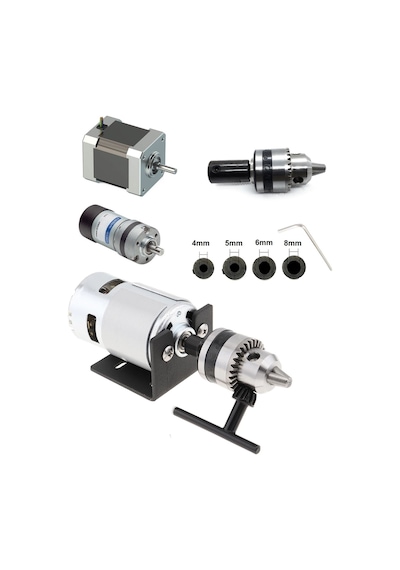 Motor için Küçük Anahtarlı Metal 6 MM Mandren 4 MM-8 MM Kaplinli Set