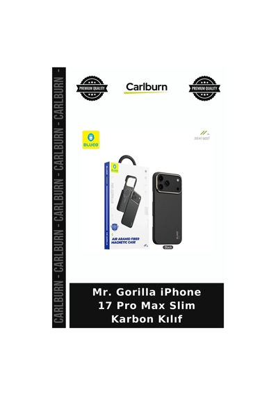 Mr. Gorilla İphone 17 Pro Max Slim Karbon Kılıf Cep Aksesuarı Koruma Kapağı Kablosuz Şarj çok renkli