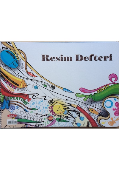 Resim Defteri 15 Yaprak Orta Boy Spiralli Telli 25x35