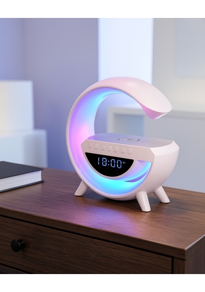 Bluetooth Hoparlör 15w Kablosuz Hızlı Şarj Led Gece Lambası Uuczgoogledijital2-1 Belirtilmemiş