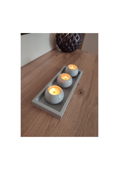 3 Lü Tombik Dekoratif Mumluk 27 Cm Tealight Mum Için Uygun Diğer