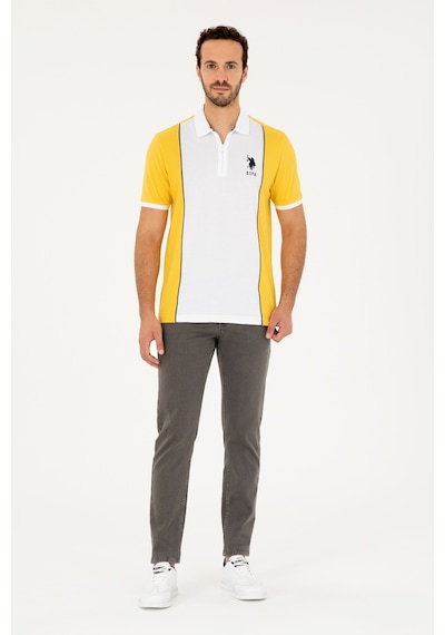 U.S. Polo Assn. Erkek Regular Fit Polo Yaka Safran Tişört 50281945-VR043