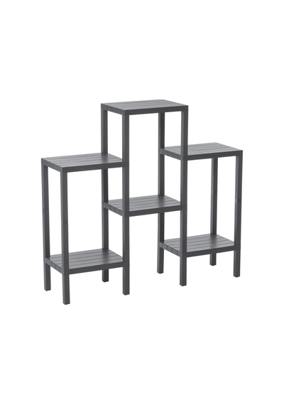 6 Raflı - Gri Modüler Ünite Plastik 108x100x29 Cm A Stili