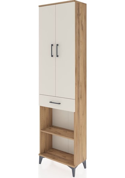 Arges Dolap 3 Raflı Tek Çekmeceli Tek Askılı 60x30x221 Çam-aytaşı Atlas Çam