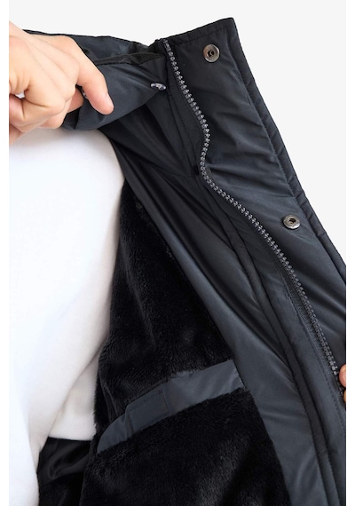 Defacto Oversize Geniş Kalıp Dik Yaka Kadife Detaylı Peluş Astarlı Mont E9976ax25wnar235 Antrasit-ar235 Defacto Oversize Geniş Kalıp Dik Yaka Kadife Detaylı Peluş Astarlı Mont E9976ax25wnar235 Antrasit-ar235