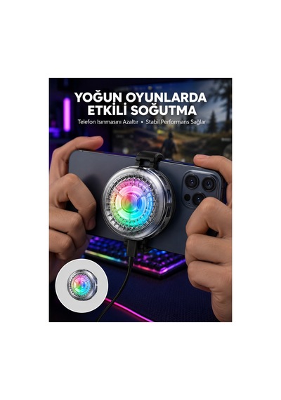 En Popüler Rgb Led Telefon Soğutucu Fan Yüksek Hızlı Soğutma Oyuncu Cooler Yeni Nesil Uygun