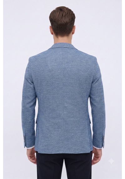 Plus Scorpion Erkek Esnek Kumaş Slim Fit Blazer Ceket Günlük & Ofis Şıklığı Lacivert