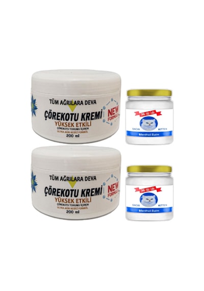 Çörek Otu Kremi White Box 2 Adet 200 Ml + 2 Adet Snow Kitten 50 Ml Menthol Balm / Seti