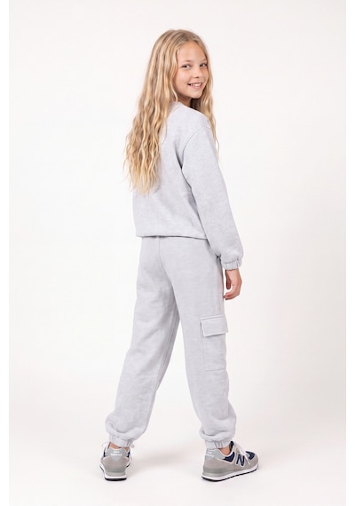 Fyk Kids 3 İplik Kız Çocuk Düz Kısa Bel Sweatshirt Bisiklet Yaka Eşofman Takımı Gri Fyk Kids 3 İplik Kız Çocuk Düz Kısa Bel Sweatshirt Bisiklet Yaka Eşofman Takımı Gri