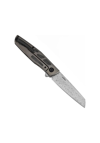 Kansept Cru Liner Kilitli Bronz Eloksallı Titanyum Ve Dimi Karbon Fiber Sap Damascus Çelik Kamp Çakı K1092a4