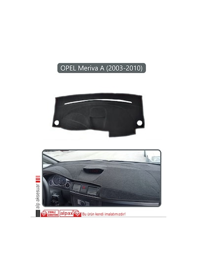 Opel Meriva A 2003-2010 Torpido Koruma Halısı Gri Kenar