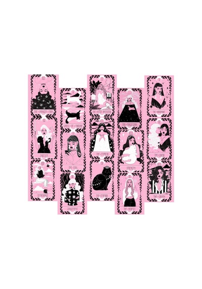 Pembe Tarot Poster Duvar Kağıdı Seti