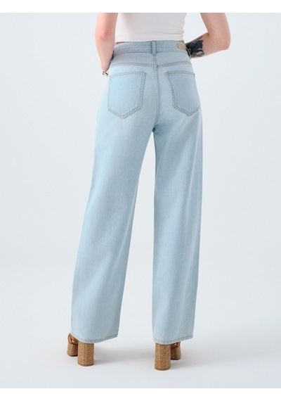 Wide Leg Regular Fit Kadın Pantolon Denim