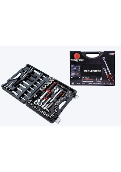 Worldforce S-ultra 114 Parça Profesyonel Lokma Takımı 1/4".1/2"