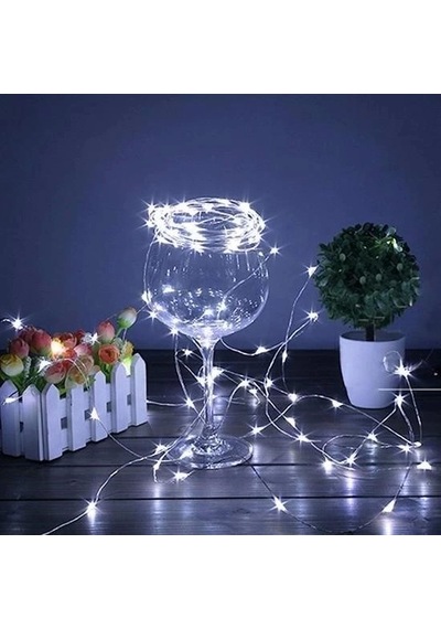 Pilli 5 Metre Dekoratif Peri Led Beyaz Aydınlatma Süsleme Lambası Çok Renkli