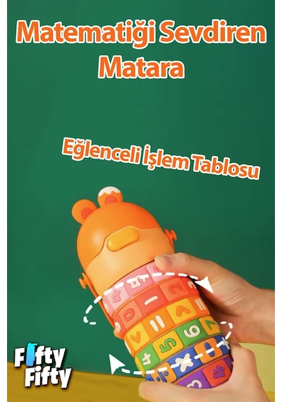 Vagonlife 430 Ml Pipetli Çelik Termos Askılı Matematiği Sevdiren Su Matarası -ffvgn30031-430ml Yeşil