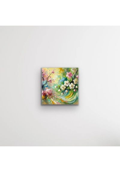 İlkbahar Mevsimi Kanvas Tablo 60x60cm Çok Renkli