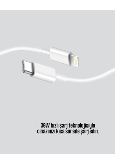 Mey İthalat Kalite 30w Type-c Lightning Hızlı Şarj Kablosu 1.2m Dayanıklı