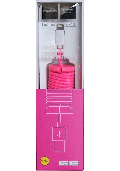 Powerway CX10 Örgülü Lightning Hızlı Şarj Kablosu 1.1 M Pembe