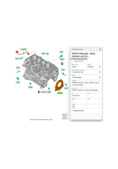 Grank Keçe Arka Connect Focus C Max Mondeo Transit 1.8tdcı 02 Skt 047836-fk - Xs4q 6k301 Af