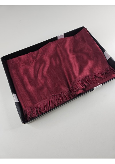 Miorel Scarfs G Desen Çift Taraflı Kaşmir İpek Şal 4 Mevsim Soft Pamuklu Şal Bordo