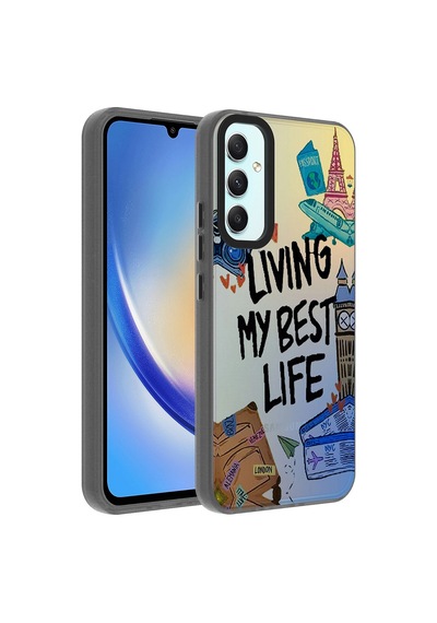 Galaxy Uyumlu A24 Kılıf Desenli Zore Dragon Sert Kapak Seyahat