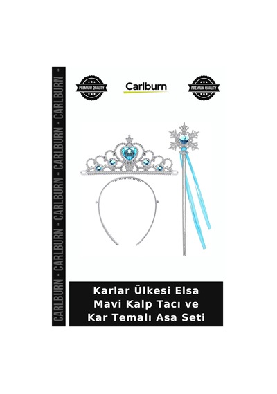 Karlar Ülkesi Elsa Mavi Kalp Tacı Ve Kar Temalı Asa Seti Parti Setleri Tatlı Hatıra Hikaye Kahramanı +3