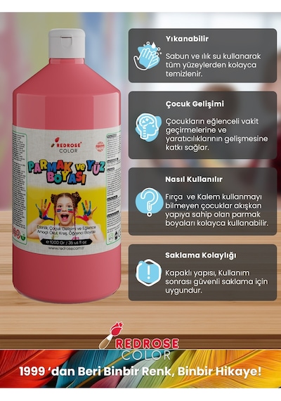 Red Rose Pembe Parmak Boyası 1 KG