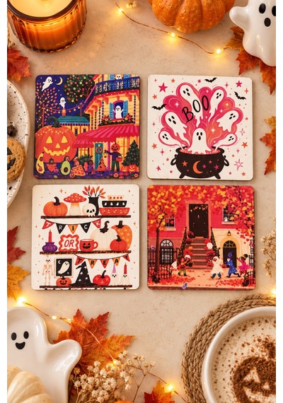 Boo Yazılı Cadılar Bayramı Temalı 4 Lü Kare Bardak Altlığı Set 9 Cm, 3 Mm Ahşap Mdf, Dijital Baskı - 930914363 Diğer Boo Yazılı Cadılar Bayramı Temalı 4 Lü Kare Bardak Altlığı Set 9 Cm, 3 Mm Ahşap Mdf, Dijital Baskı - 930914363 Diğer