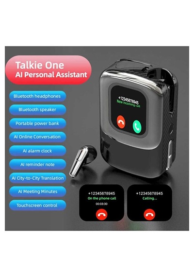 Tastech Talkie One Ai Large Model Akıllı Kulaklık Ve Dokunmatik Ekranlı Şarj Kutusu Yapay Zeka Destekli Dil Çeviri, Hoparlör, Sesli, Powerbank Tws Özellikli Kulakiçi Kulaklık