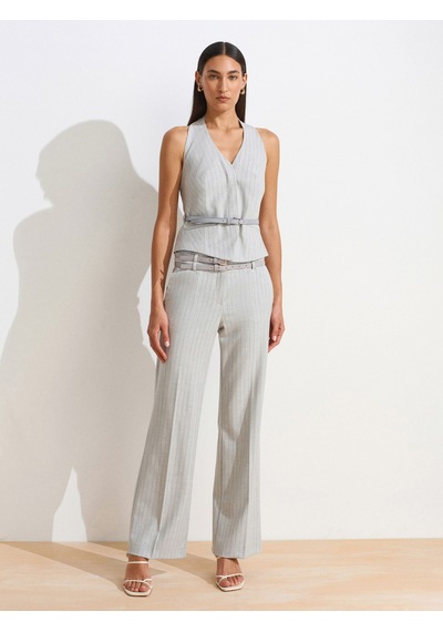 Dilvin 72129 Çift Kemerli Pantolon-gri Gri