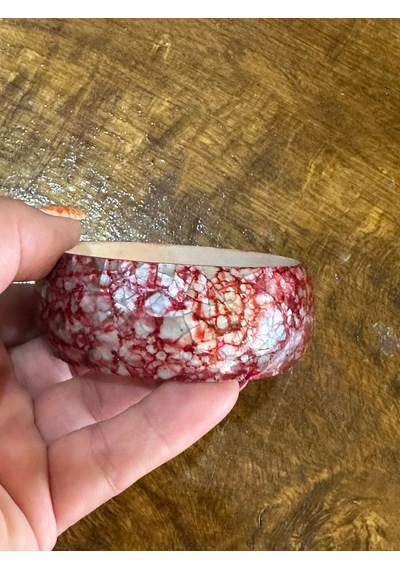 Sedef Desenli Kadın Hint Bileziği Çap 7 Cm Mavi