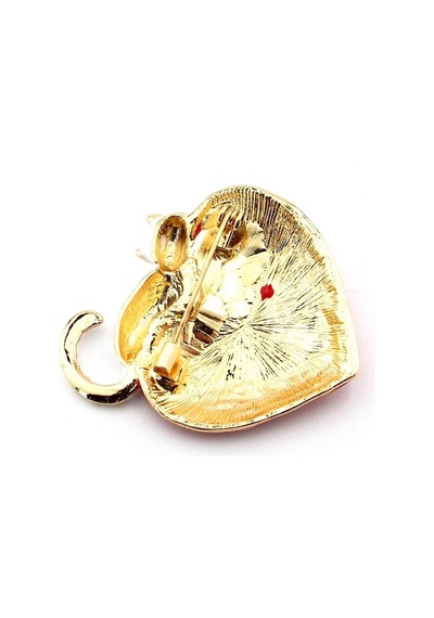 Kalp Beyaz Kedi Hayvan Severler Sevgi Metal Broş Rozet Pin RZ048