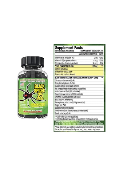Cloma Black Spider Thermogenic Fat Burner 100 Kapsül