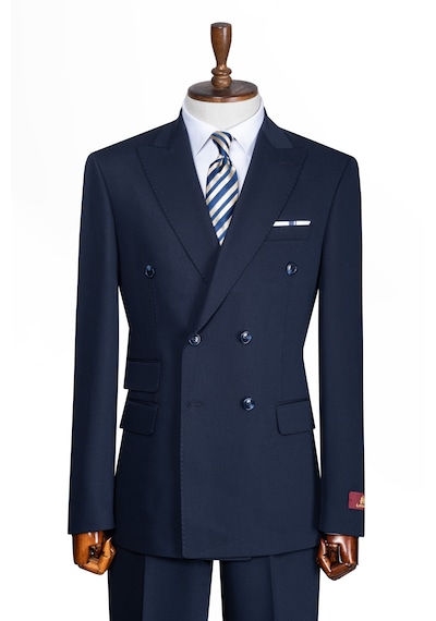 İlayda Emir Luxury, İtalyan Kesim,slim Fit, Kruvaze, Erkek Takım Elbise Lacivert