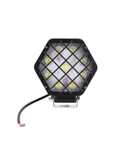 Zauss 48w Altıgen Kafesli Siyah 16 Led Off Road Tekne Çalışma Lambası ANTRASİT
