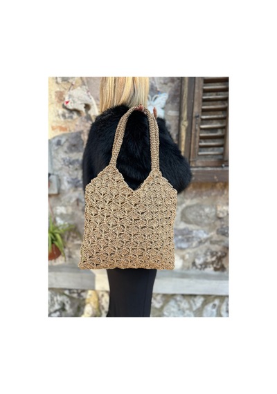 Melonndesign Yelpaze Model Hasır Handmade Çanta
